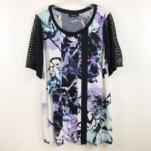 STYLE & CO Tunic Top 2X Blouse Multi-Color w/Black